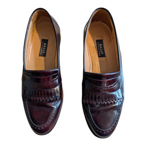 Bally Switzerland Cordovan Losan Loafers Men's 7.5D Woman's 9D Classy Luxury